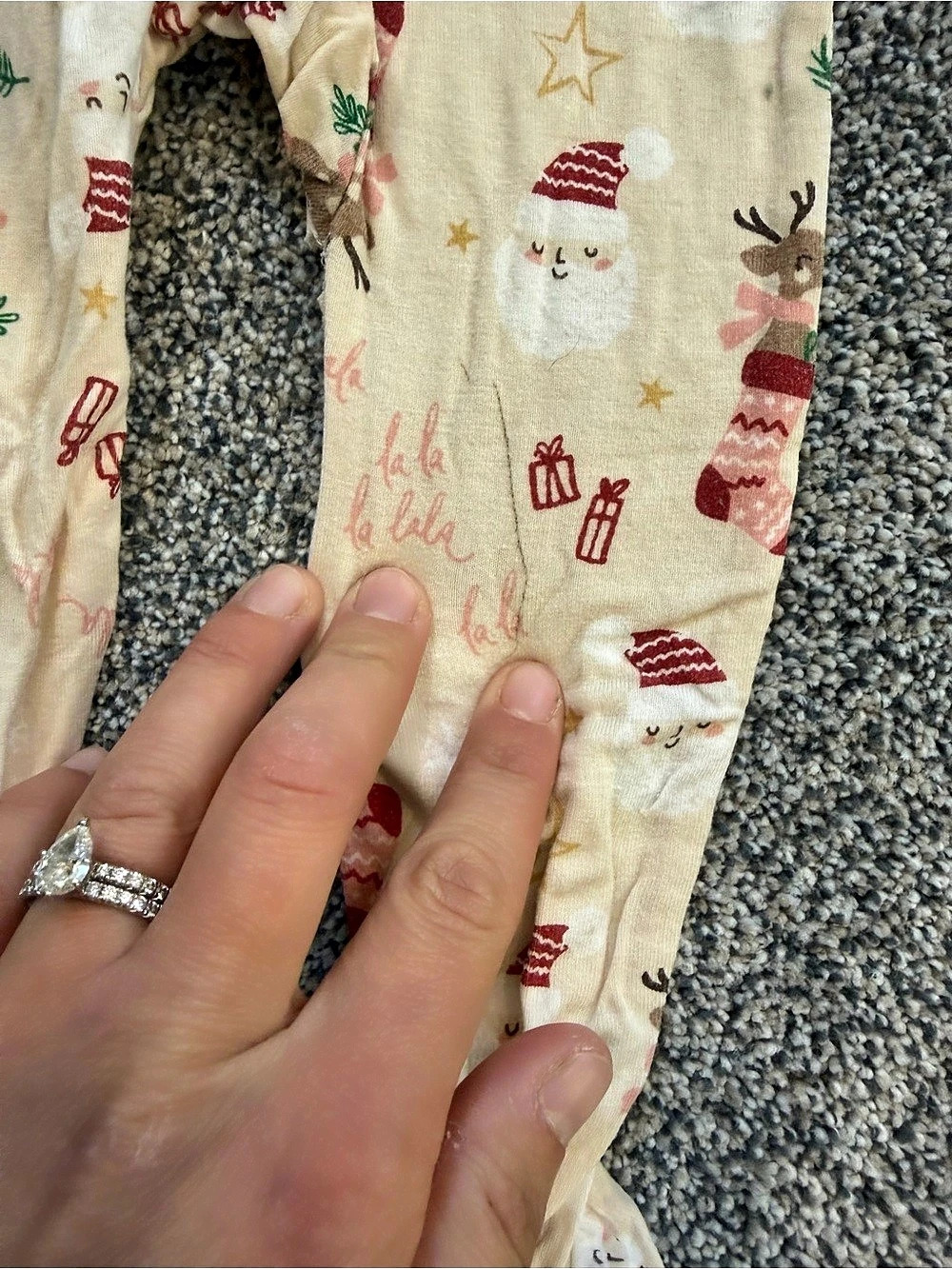 milkberry Santa and Reindeer Christmas Footed Pajama Sleeper Baby 12M - Picture 4 of 5